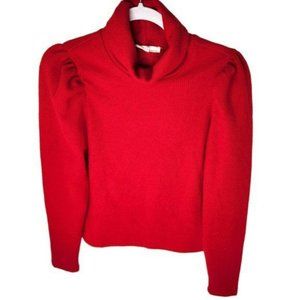 JUNE & HUDSON Christmas Red Puff Sleeve Turtleneck Sweater Holiday Women's Small